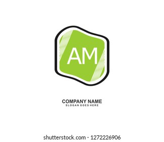 AM Initial logo template vector