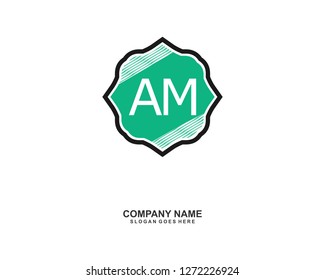AM Initial logo template vector