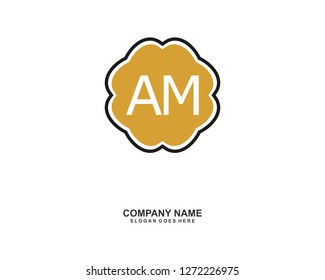 AM Initial logo template vector