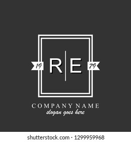 RE Initial logo template vector