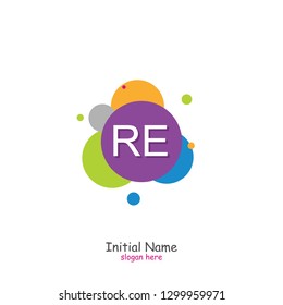 RE Initial logo template vector