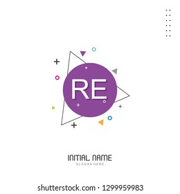 RE Initial logo template vector