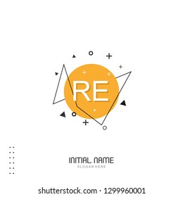 RE Initial logo template vector