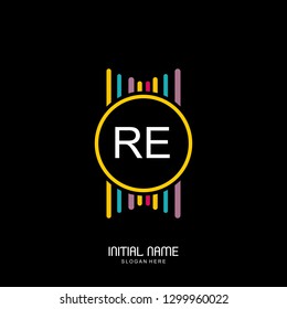RE Initial logo template vector