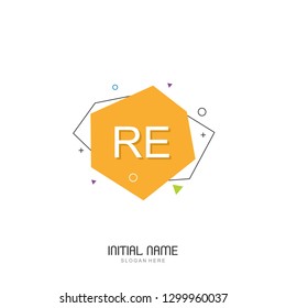 RE Initial logo template vector