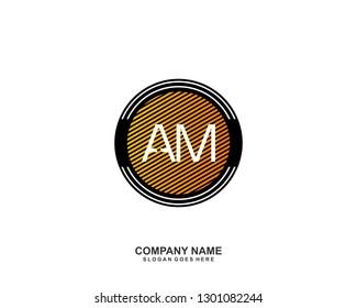 AM initial logo template vector