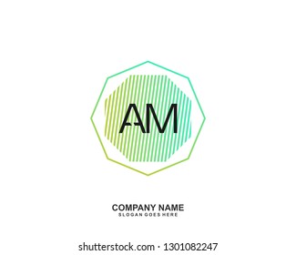 AM initial logo template vector