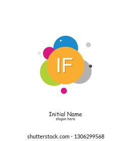 IF Initial logo template vector