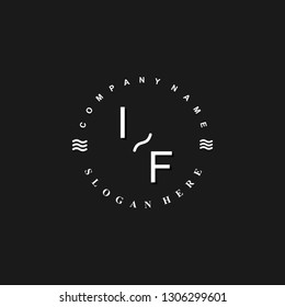 IF Initial logo template vector