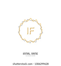 IF Initial logo template vector