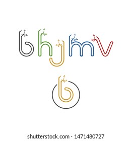 Initial logo text with leaf and branch icon vector eco nature simple