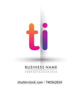 initial logo TI lowercase letter, orange and magenta creative logotype concept, modern and simple logo design.