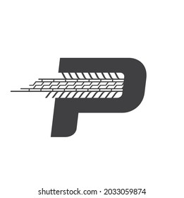 initial logo for tire shop, vector art.