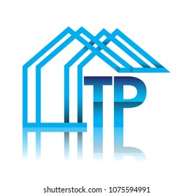 Initial Logo TP With House Icon, Business Logo And Property Developer.