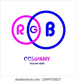 Initial Logo with two circle abstrack background