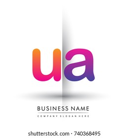 initial logo UA lowercase letter, orange and magenta creative logotype concept, modern and simple logo design.