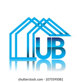 initial logo UB with house icon, business logo and property developer.