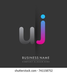 initial logo UJ lowercase letter colored grey and blue, pink, creative logotype concept, modern and simple logo design, logo design concept for business and corporate identity.