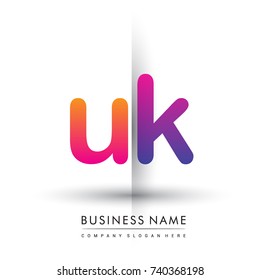 initial logo UK lowercase letter, orange and magenta creative logotype concept, modern and simple logo design.