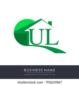 initial logo UL with house icon, business logo and property developer.