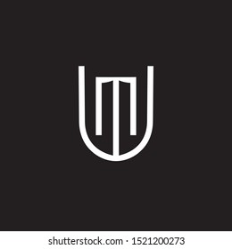 Initial Logo UM Vector Design Template . on black background