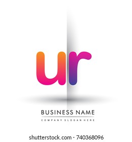 initial logo UR lowercase letter, orange and magenta creative logotype concept, modern and simple logo design.