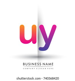 initial logo UY lowercase letter, orange and magenta creative logotype concept, modern and simple logo design.