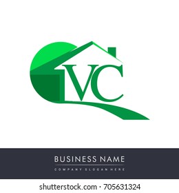 initial logo VC with house icon, business logo and property developer.