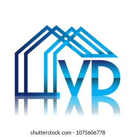 initial logo VD with house icon, business logo and property developer.