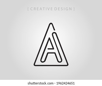Initial A logo vector. Abstract Triangle letter A  logo icon design template. 