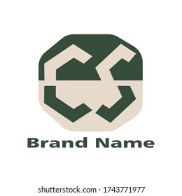 initial logo vector CS negative