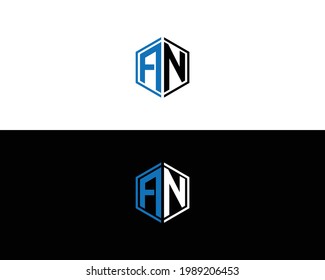 initial AN logo vector design idea template.