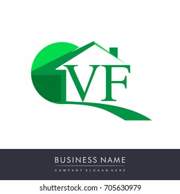 initial logo VF with house icon, business logo and property developer.