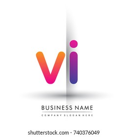 initial logo VI lowercase letter, orange and magenta creative logotype concept, modern and simple logo design.