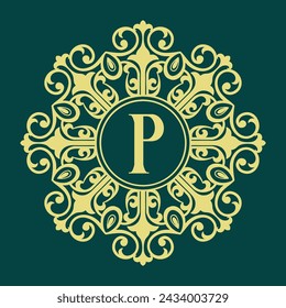 An initial logo with a vintage touch that gives a classic and authoritative impression, suitable for media that respects traditional values