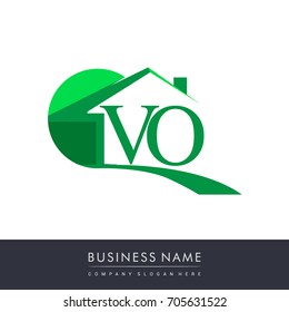 initial logo VO with house icon, business logo and property developer.
