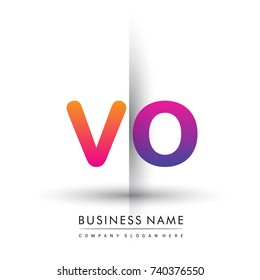 initial logo VO lowercase letter, orange and magenta creative logotype concept, modern and simple logo design.