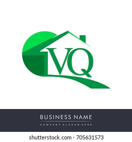 initial logo VQ with house icon, business logo and property developer.