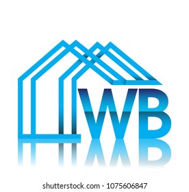 initial logo WB with house icon, business logo and property developer.