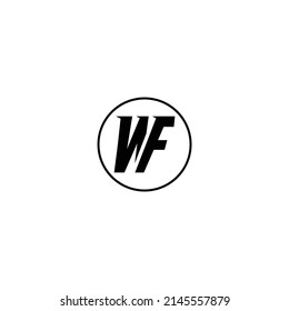 initial logo WF minimalist creative design