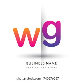 initial logo WG lowercase letter, orange and magenta creative logotype concept, modern and simple logo design.