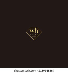 Initial logo WH letter jewellery diamond deluxe elegant