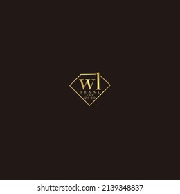 Logo inicial Letra WL joyería diamante deluxe elegante