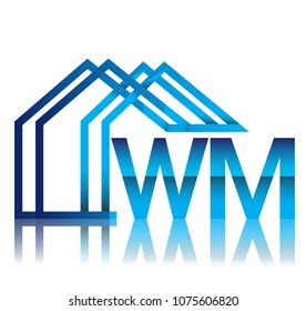 initial logo WM with house icon, business logo and property developer.