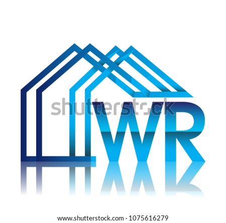 initial logo WR with house icon, business logo and property developer.