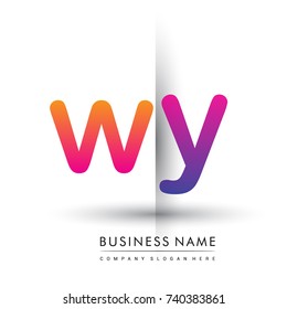 initial logo WY lowercase letter, orange and magenta creative logotype concept, modern and simple logo design.