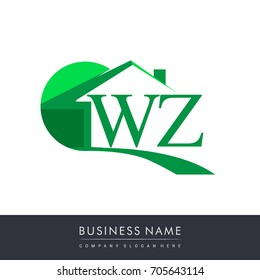 initial logo WZ with house icon, business logo and property developer.