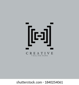 Initial logo X abstract geometric black line on isolated white background
