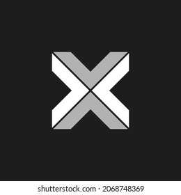 initial logo X or letter X logo alphabet, very suitable for a finance business logo or business property or other business, can also be used as a game or technology community logo