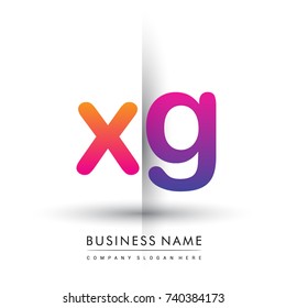 initial logo XG lowercase letter, orange and magenta creative logotype concept, modern and simple logo design.